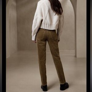 Banana Republic Corduroy Pants Womens Size 30L Brown High Rise Straight Ankle